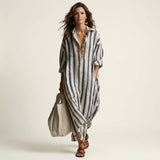 NADIRA | GESTREIFTES MAXIKLEID