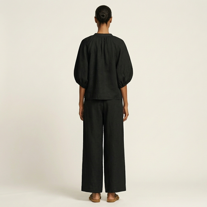AURELIE | ZIPPER-FRONT PUFF SLEEVE SET