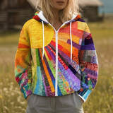 RHEALYN | OFFENE JACKE MIT SUNBURST-PRINT