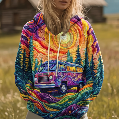 VANESKA | SUNBURST-PRINT Y2K-HOODIE