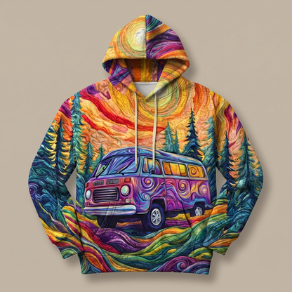 VANESKA | SUNBURST-PRINT Y2K-HOODIE