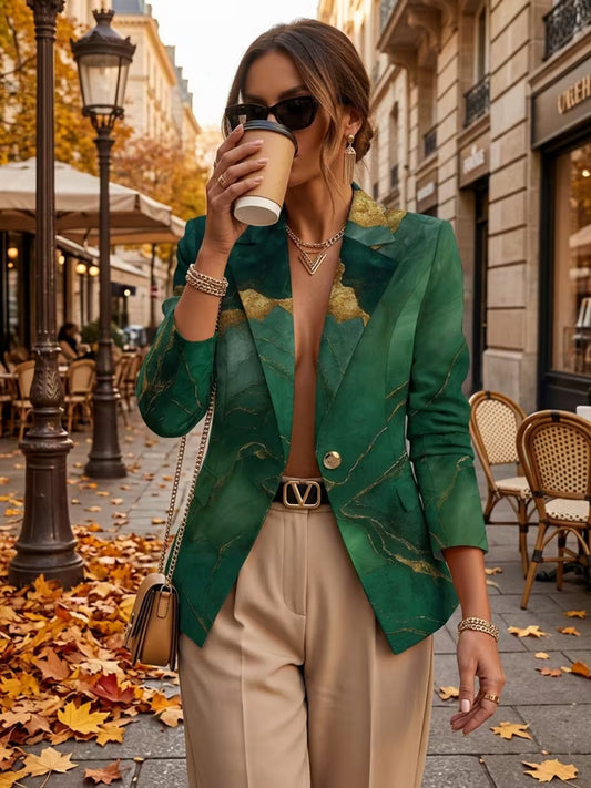 HONORINE | BLAZER AUS SMARAGD-MARMOR