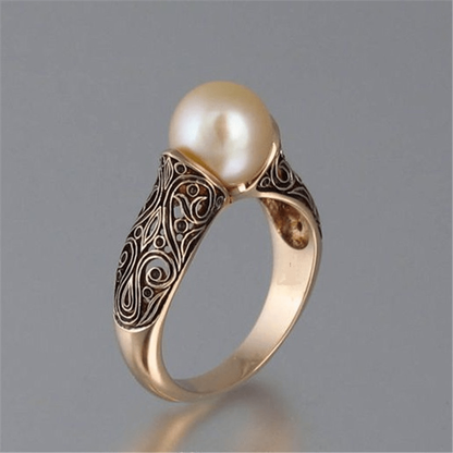 AURELIANE | ZEITLOSER VINTAGE-PERLENRING IN GOLD