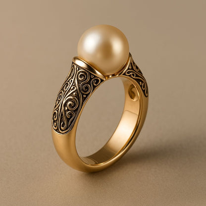 AURELIANE | ZEITLOSER VINTAGE-PERLENRING IN GOLD