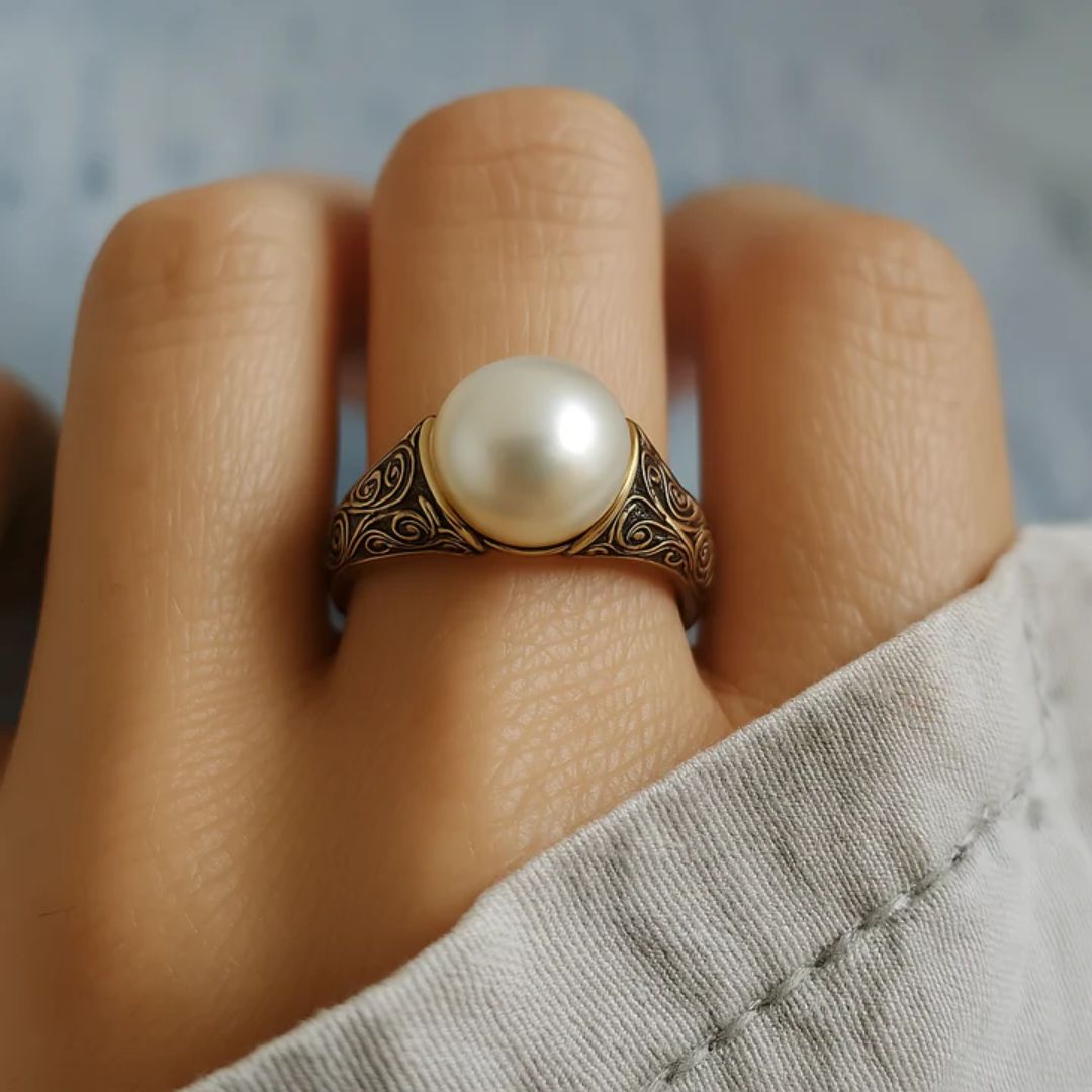 AURELIANE | ZEITLOSER VINTAGE-PERLENRING IN GOLD