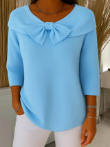 TIVELLA | PULLOVER MIT SCHLEIFE UND RUNDAUSSCHNITT