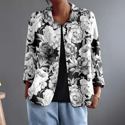 LEONTINA | BLUSE MIT PEONIEN-GRAVUR