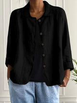 YSOLDE | KLASSISCHE SCHWARZE BLUSE