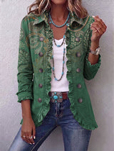 JEMARA | JACKE MIT RÜSCHEN UND BÖHMISCHEM PAISLEY-MUSTER