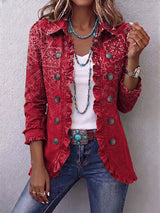 CRISELLE | BOHEMIAN-JACKE MIT PAISLEY-OMBRÉ-DRUCK UND RÜSCHEN