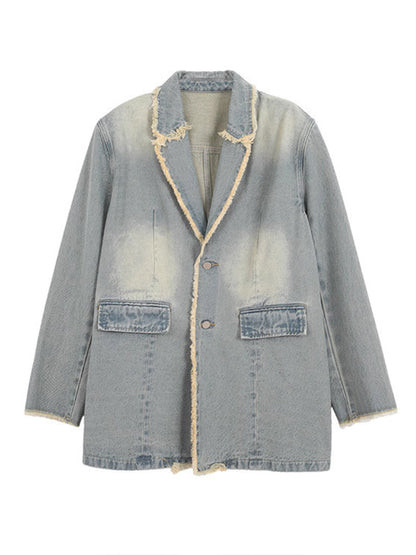 DIONNE | OVERSIZED-BLAZER IM VINTAGE-STIL MIT OFFENEN KANTEN