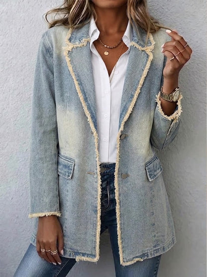 DIONNE | OVERSIZED-BLAZER IM VINTAGE-STIL MIT OFFENEN KANTEN