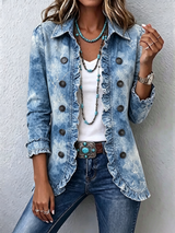 JEMISON | JACKE IM BOHO-STIL MIT VERLAUFS-PRINT, VINTAGE-BOTANIK-MOTIV UND RÜSCHENDETAILS