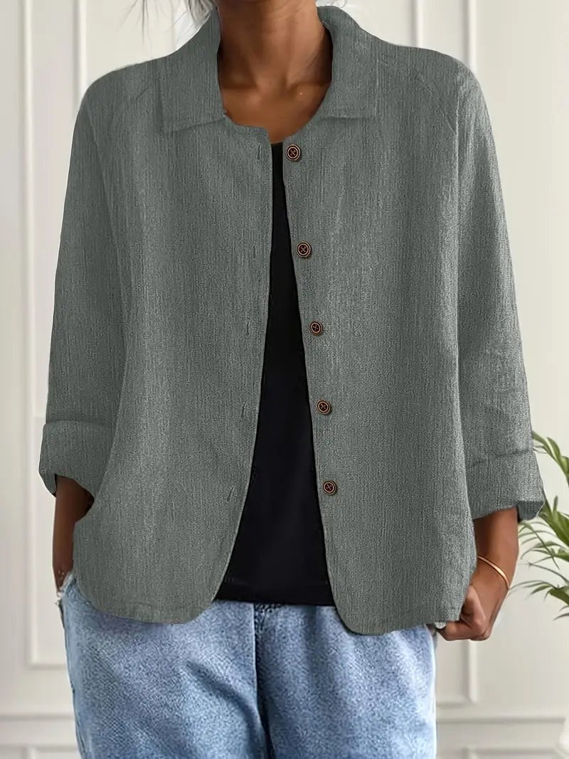 AMABILIA | WEICHE GRAUGRÜNE BLUSE