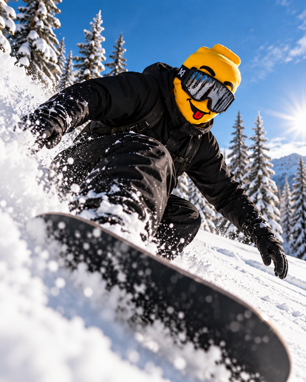 VOORBEELD - AI-gegenereerde lifestyle-foto: screenshot 3 (actie, snowboard)