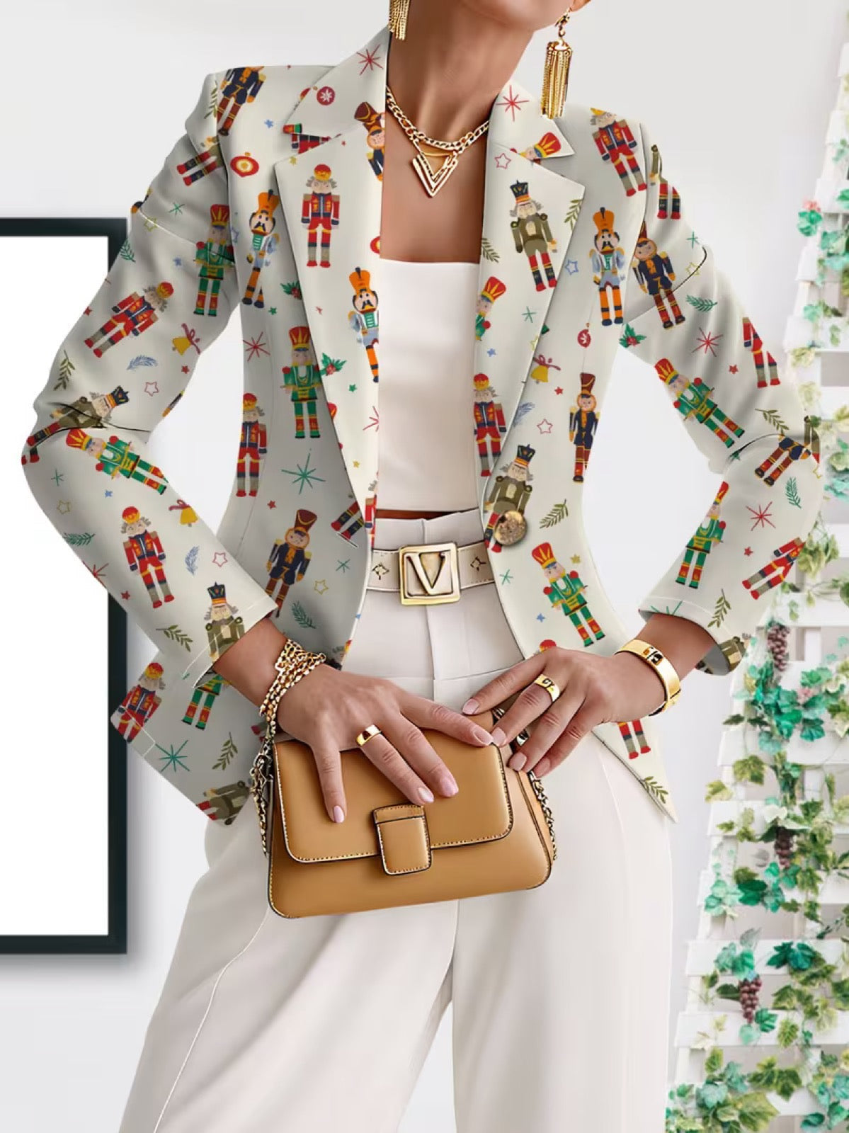 VIVENNE | BLAZER MIT NUSSKNACKER-PRINT